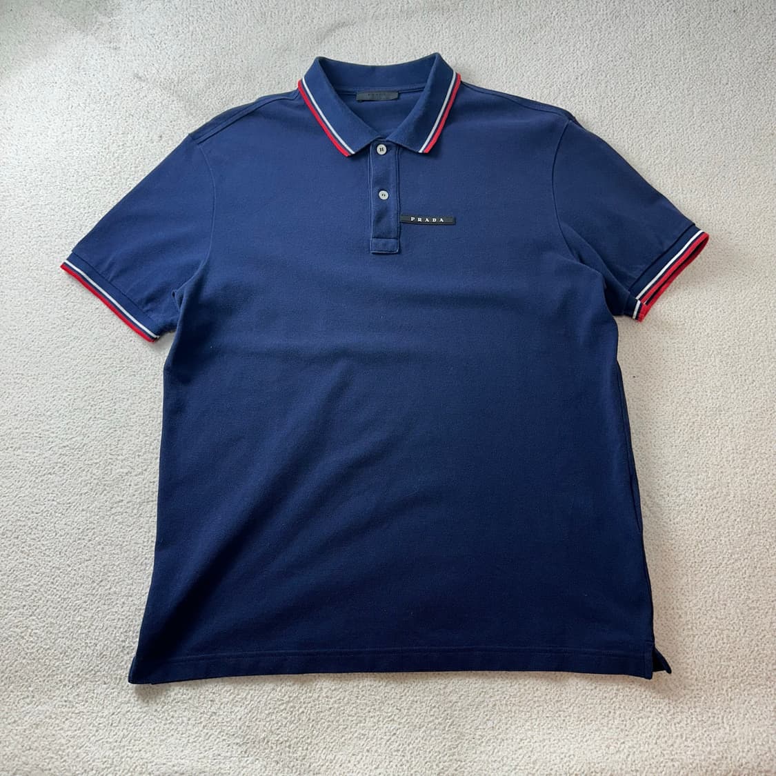 100 프라다 박스로고 네이비 pk 폴로셔츠 상품이미지1