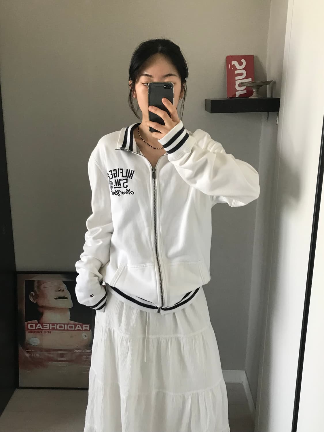 타미힐피거 자수 로고 화이트 면집업 상품이미지3