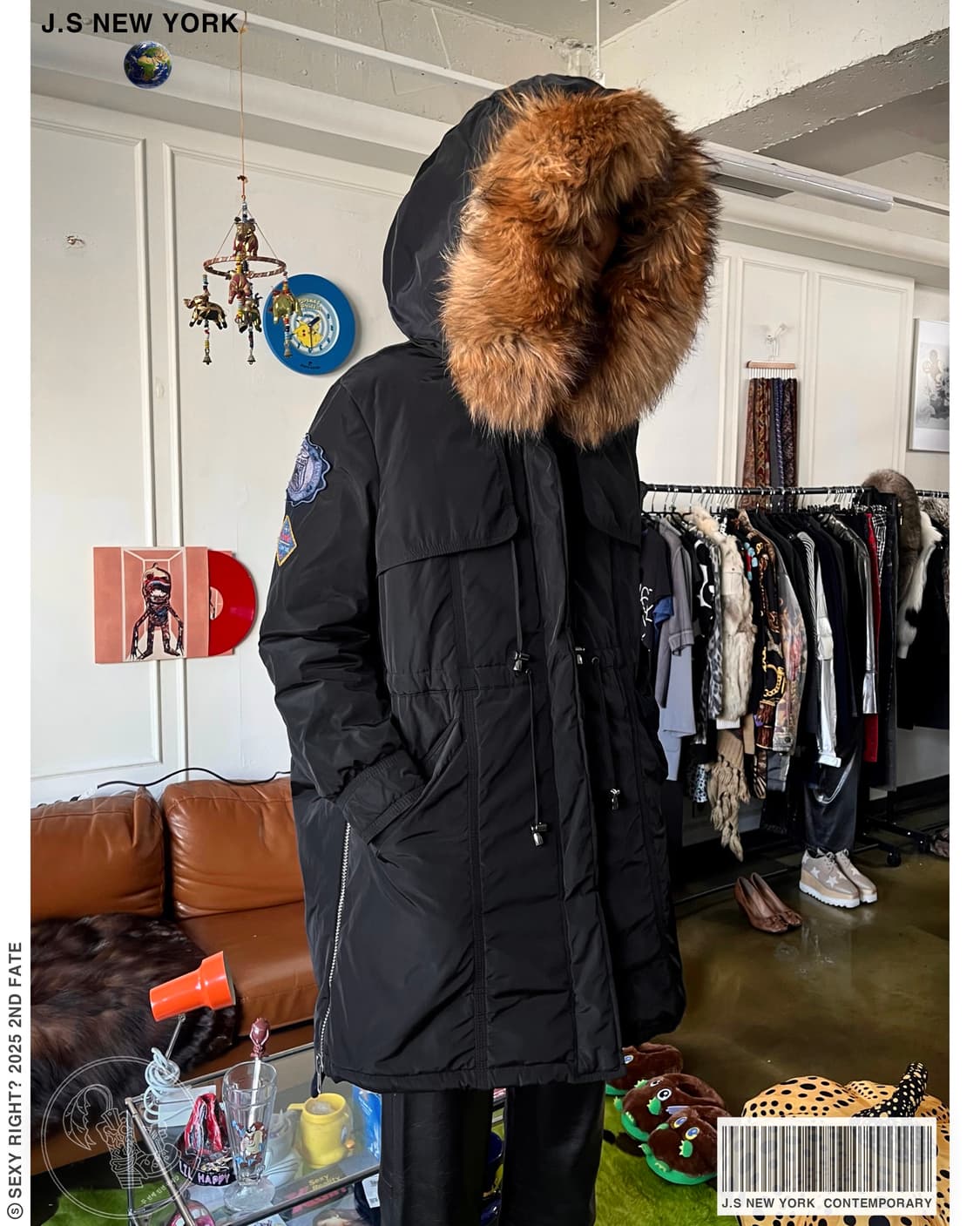 J.S New York Big Raccoon Fur Hood Parka 상품이미지1