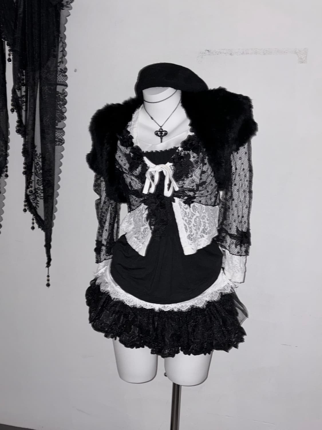 공겜여주 블랙 앤 화이트 5피스 세트 다크페어리 고스 로리  상품이미지1