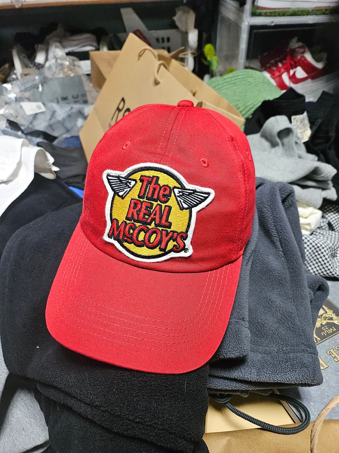 크림발 1회착) 리얼맥코이 볼캡 레드 상품이미지1