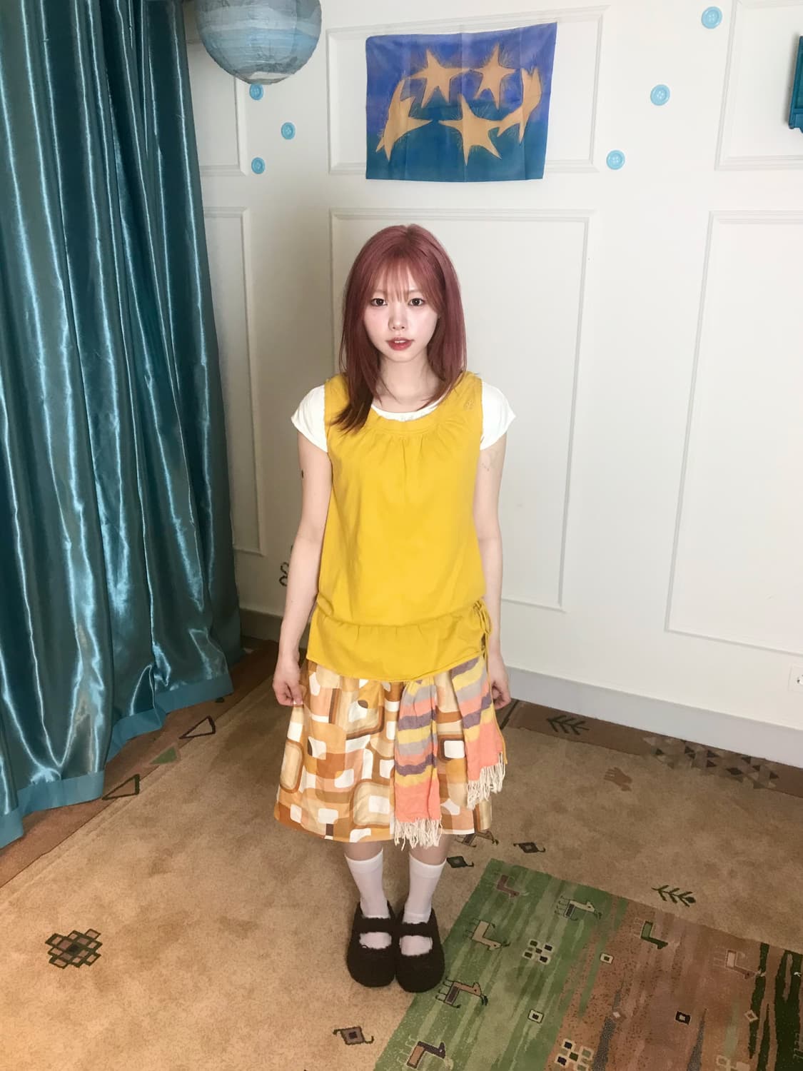 머플러로 색다르게 코디할 수 있는 코디셋𖧧𓂃˖₊💛🐥 상품이미지3