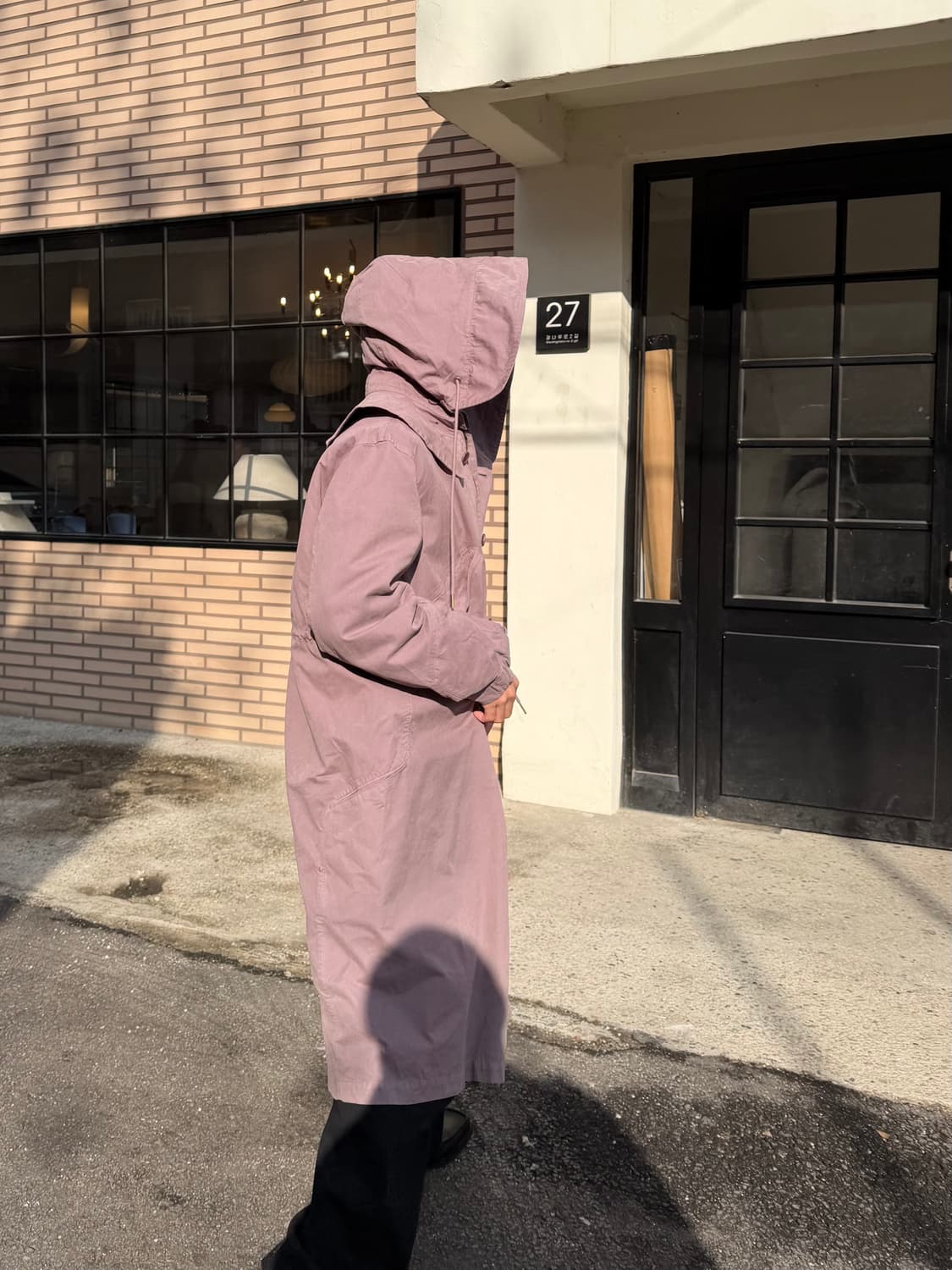 누마레 ee 다이드 워싱 피쉬테일 코트 M 퍼플 상품이미지2