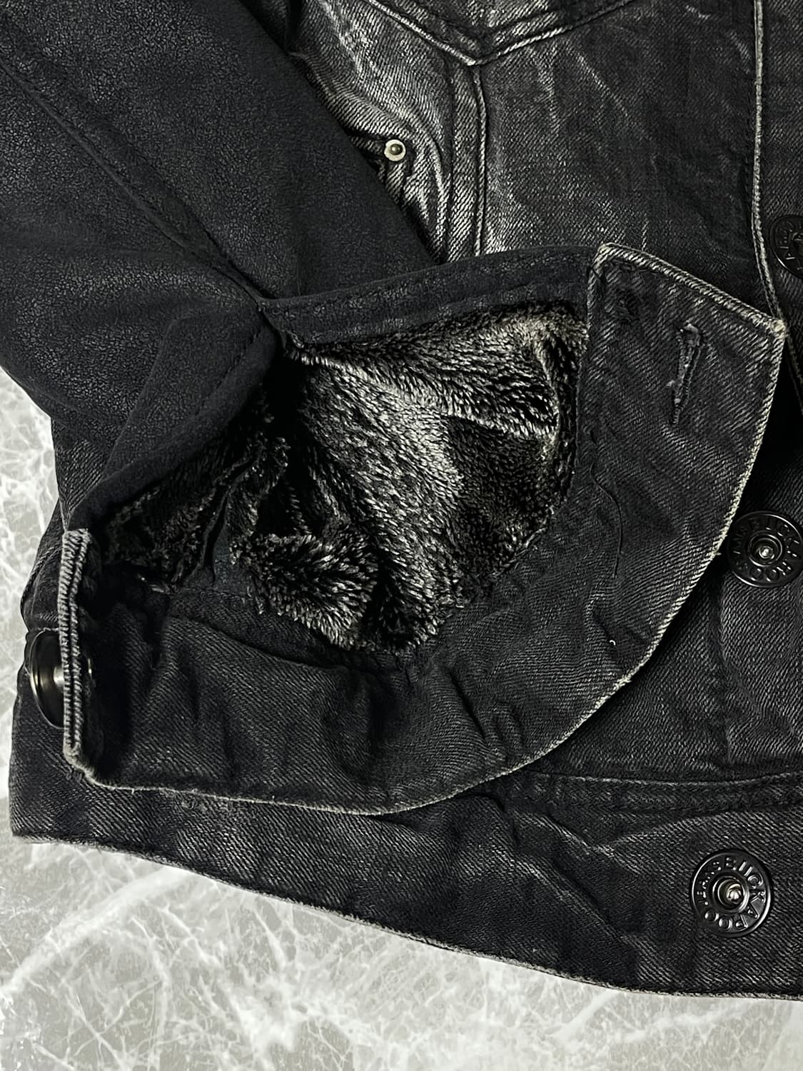 crack denim fur jacket 상품이미지6