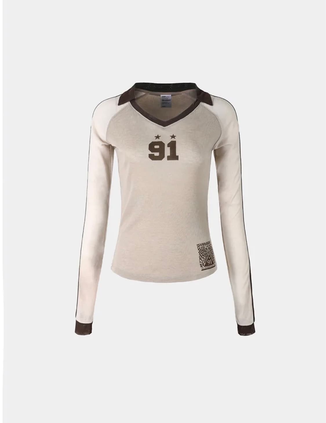 배드블러드) 카라 져지 긴팔 티셔츠 상품이미지1