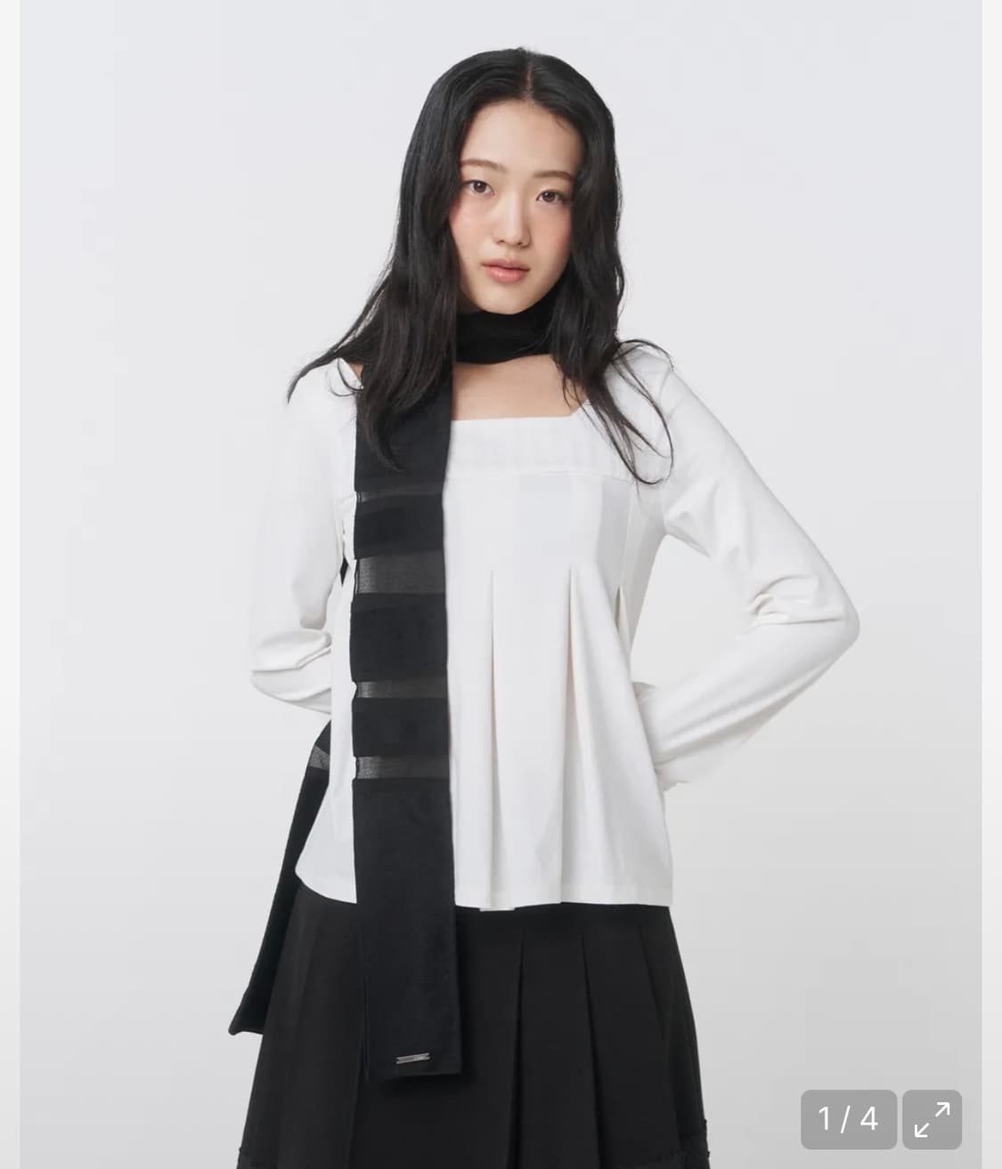 미세키서울 Accordion pleats top WHITE 상품이미지1