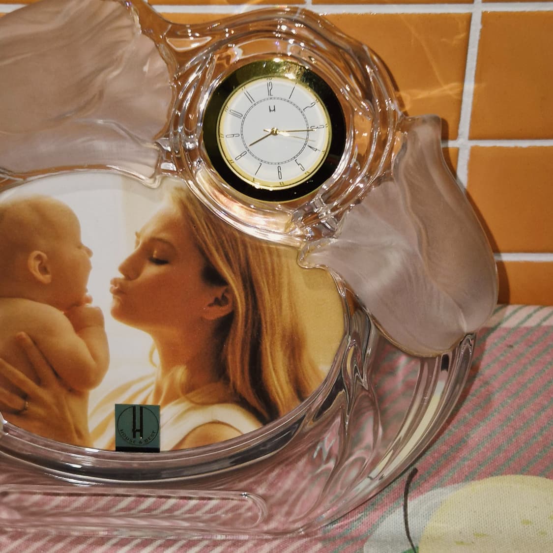 90s 호야 크리스탈 불투명 꽃잎 액자&시계 상품이미지10