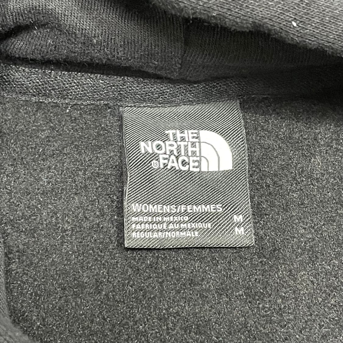 노스페이스 스펠로고 블랙 기모 후드티셔츠 여성M 상품이미지3