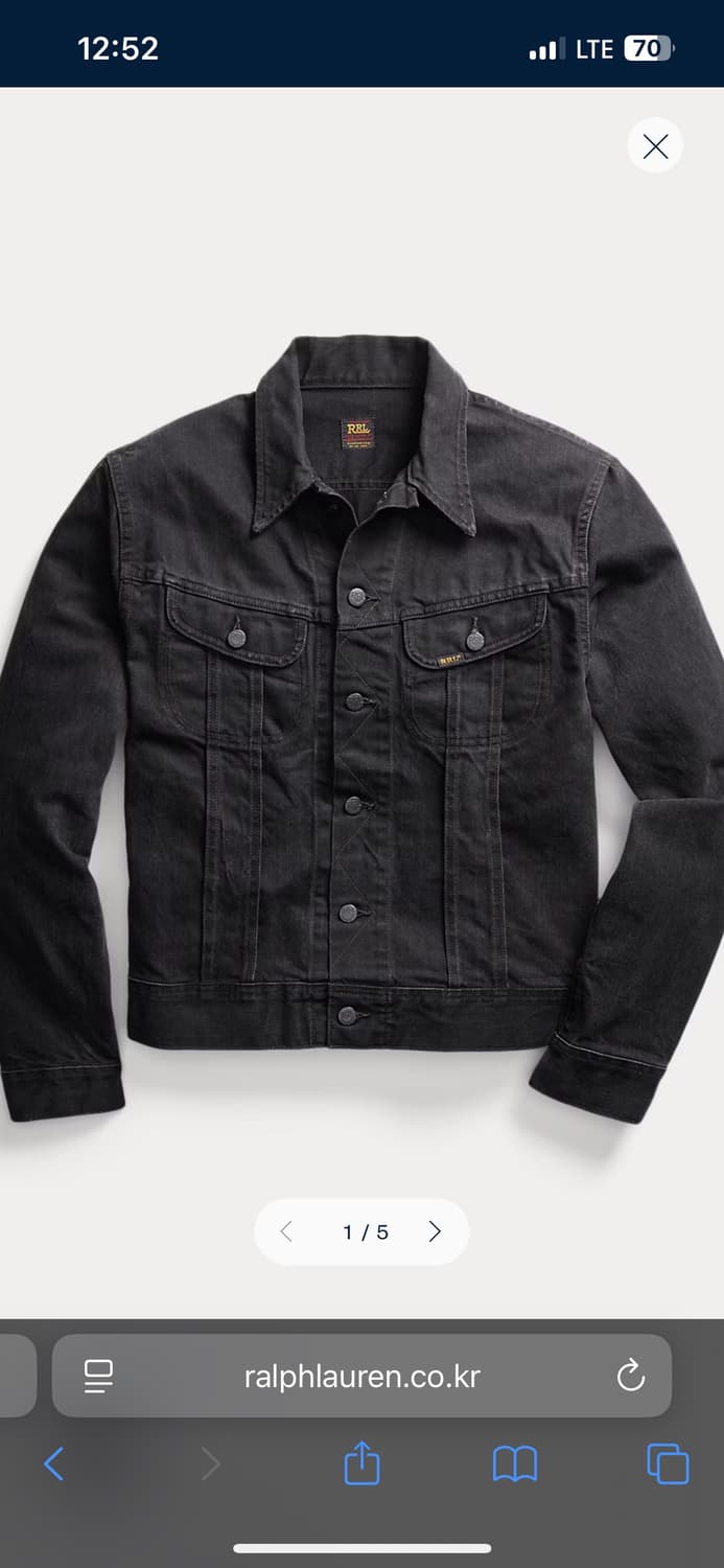 RRL LOT 271  블랙 L 새제품 상품이미지1