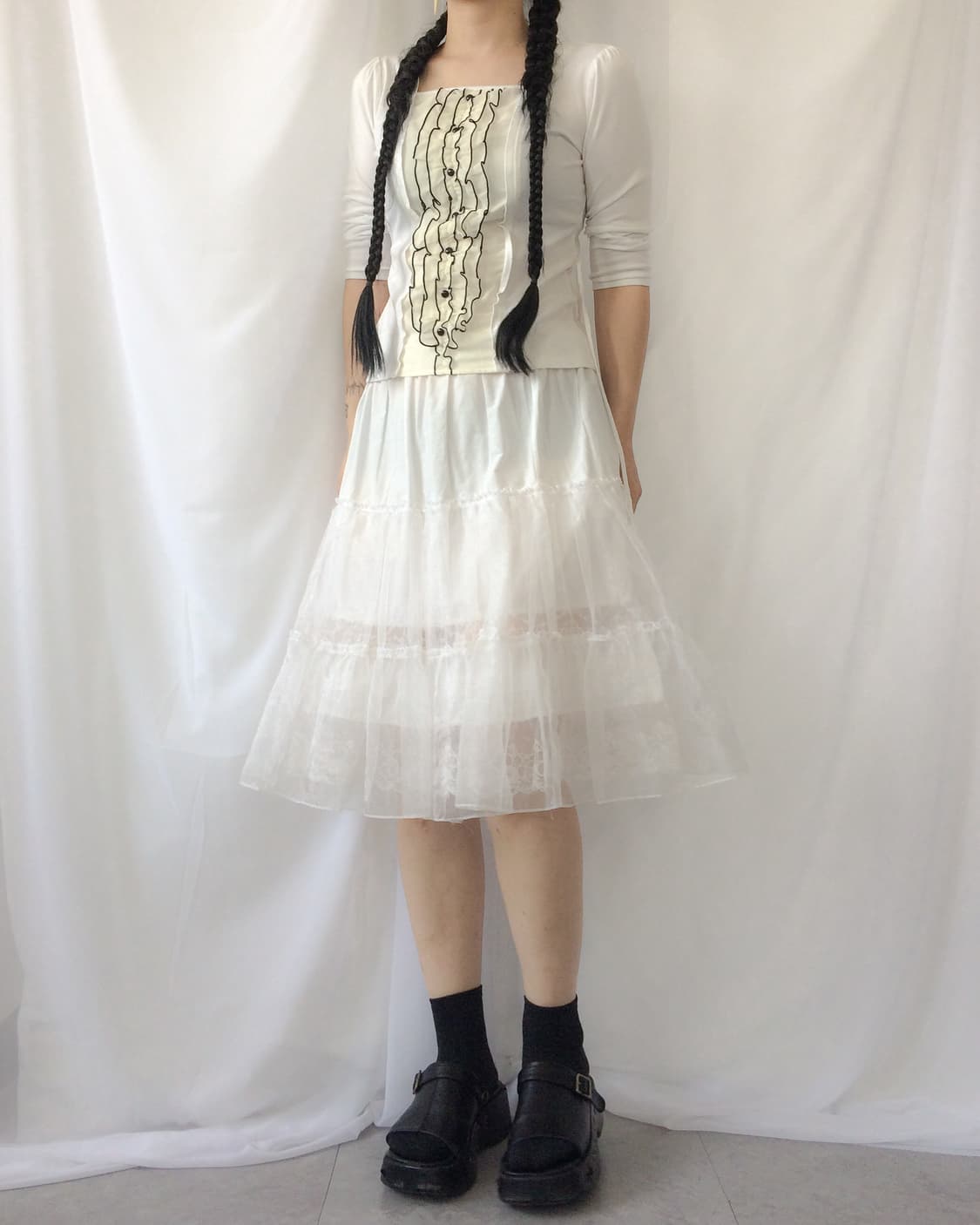 Lace layer midi skirt 상품이미지4