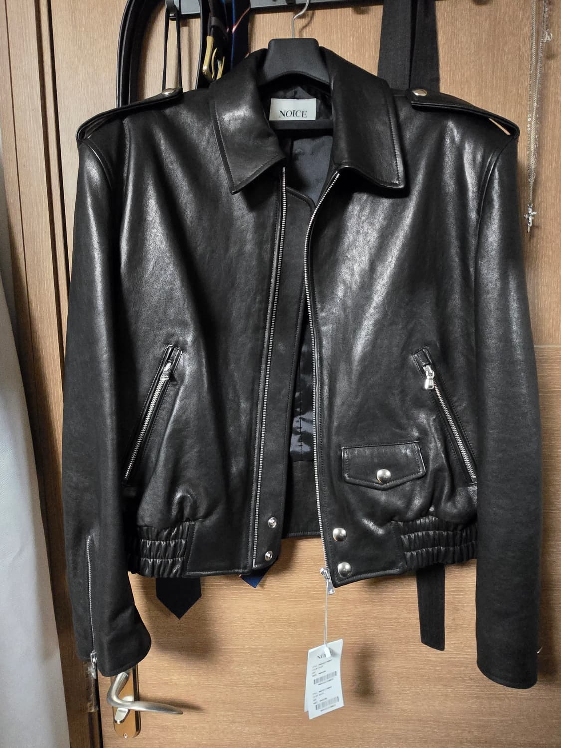 노이스 25ss 클래식 라이더 램스킨 블루종 자켓 상품이미지4