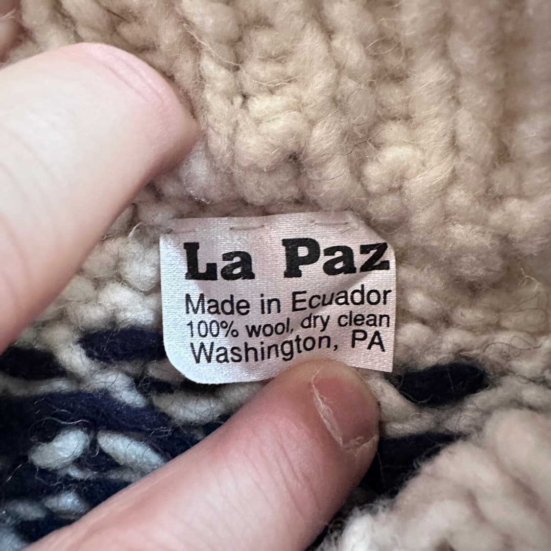 90s La Paz 에콰도르산 헤비 울 에스닉 아즈텍 니트 스웨터  상품이미지5