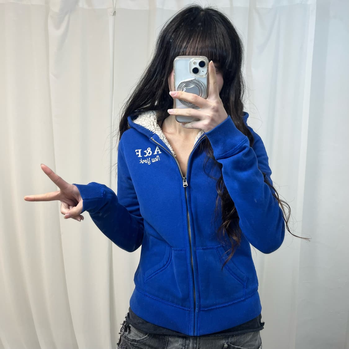 Abercrombie Blue Fleece Zip Hoodie 상품이미지2