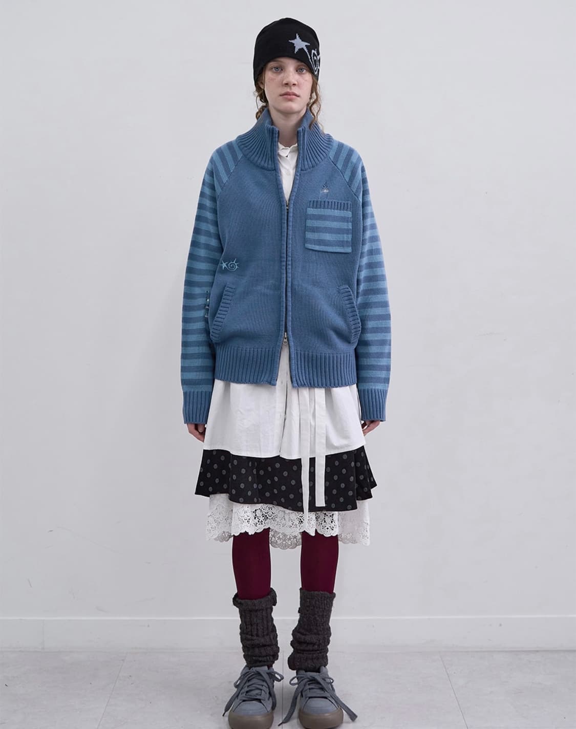 메인부스 Pipi Zip-up Sweater(STONE BLUE) 상품이미지3