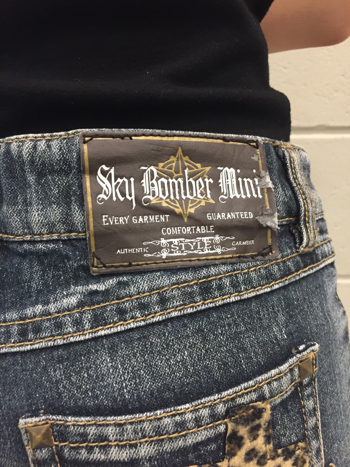 sky bomber 갸루 호피 데님 쇼츠 상품이미지7
