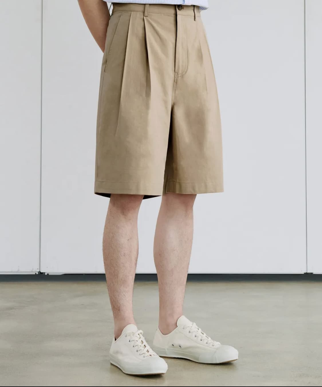 아노블리어 텐셀 치노 쇼츠 반바지 베이지 L 상품이미지1