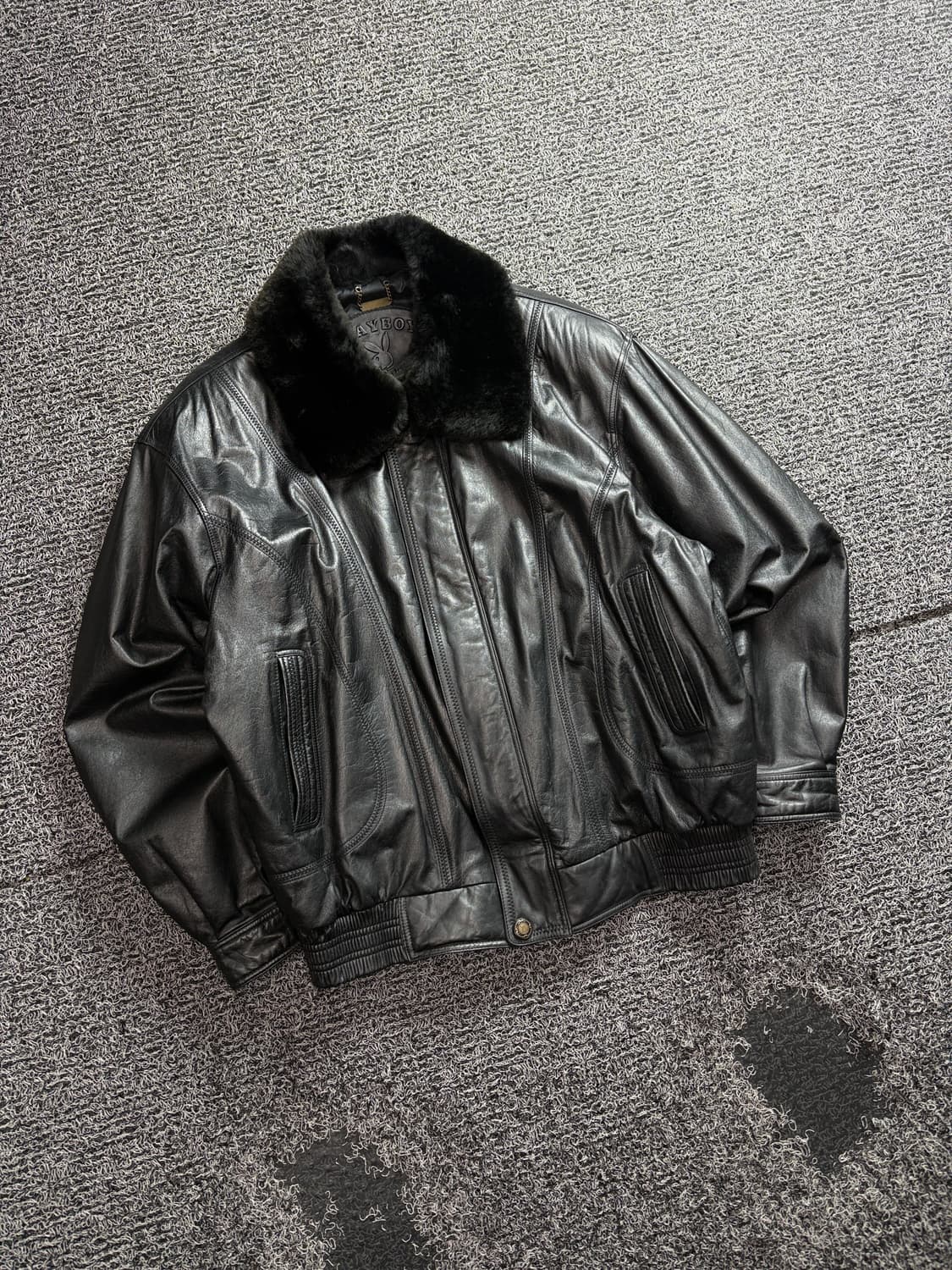 플레이보이 아카이브 양가죽 랜스킨 봄버 자켓 3456 상품이미지1