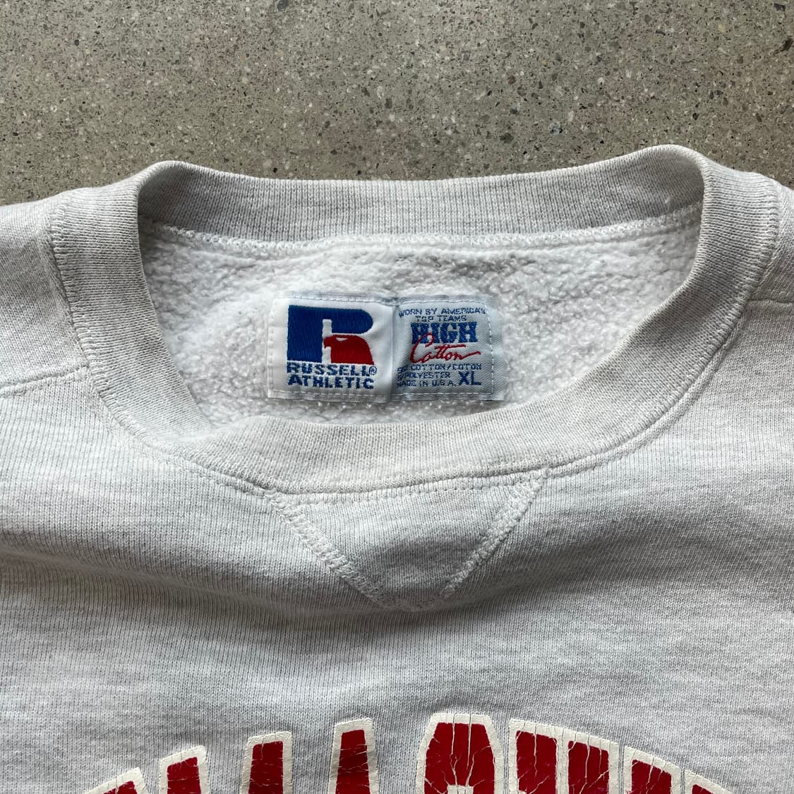 빈티지  러셀 애슬레틱 하이코튼 스웻셔츠 그레이(레드)madeinusa 상품이미지2