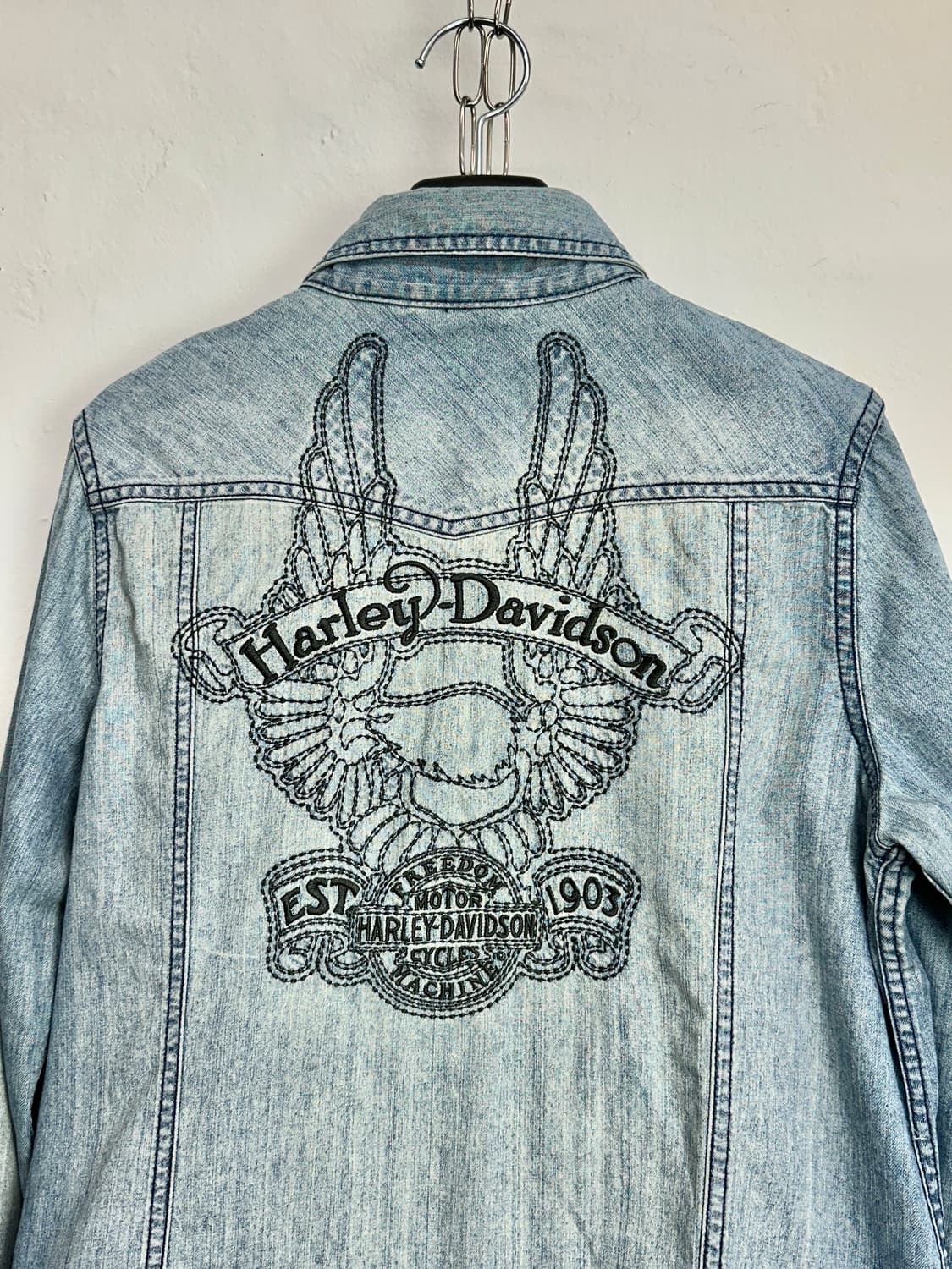 Harley Davidson Wing Embroidered Denim S 상품이미지2