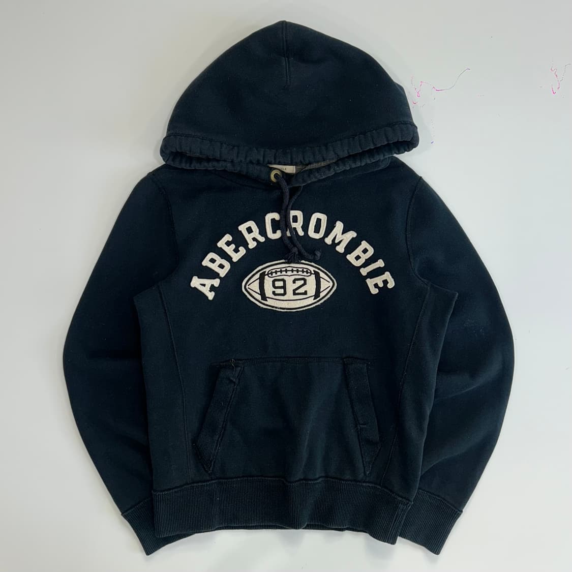 Abercrombie 아베크롬비 스펠아웃로고 럭비 네이비 후드티 상품이미지3