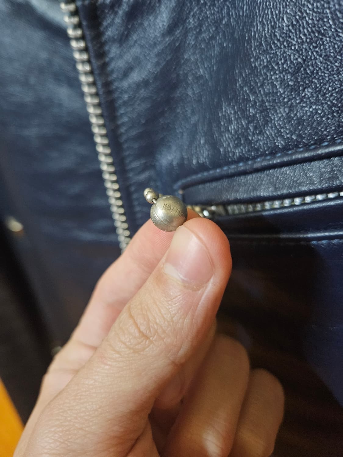 95 M) 디아프바인 로저 홀스하이드 딥 블루 말가죽 레더자켓 상품이미지5