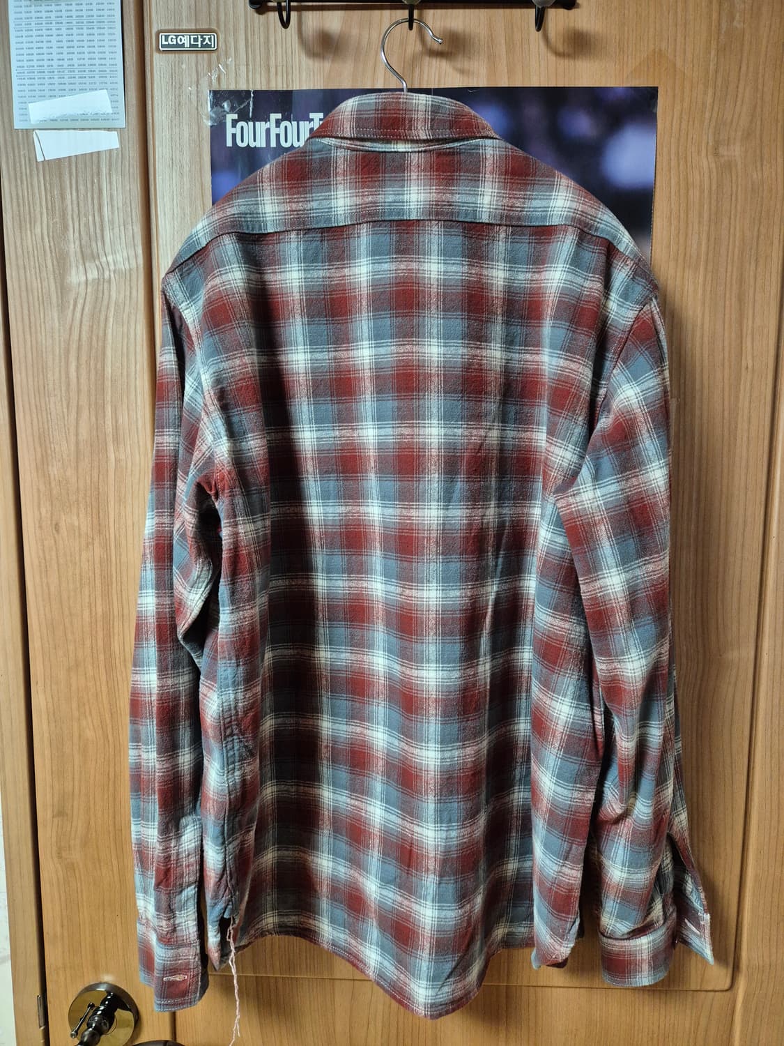 아웃스탠딩 USN 유틸리티 체크셔츠 M 버건디 상품이미지2