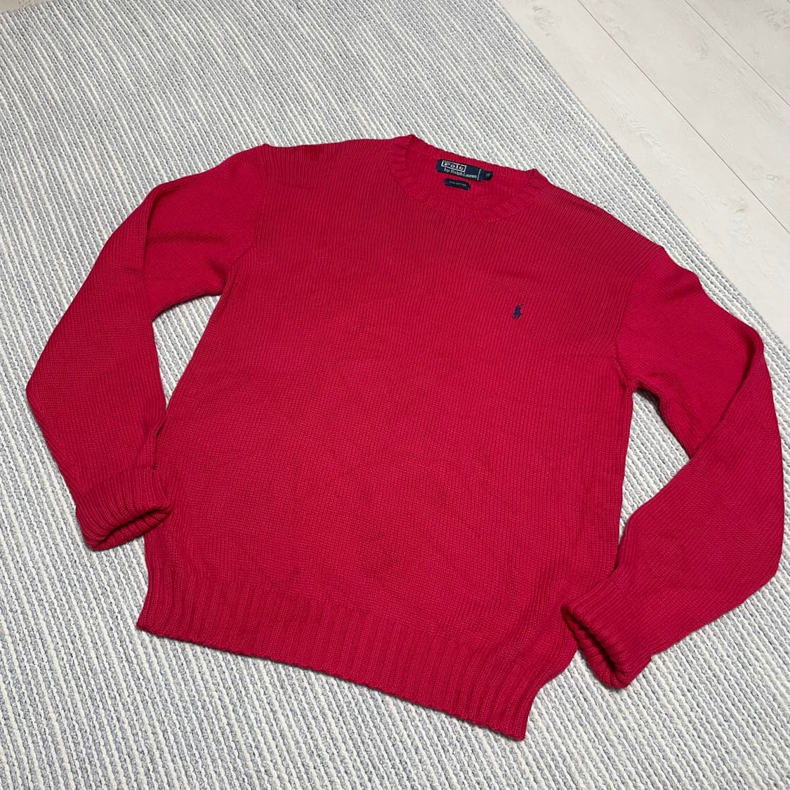 POLO 폴로 비바 마젠타 코튼 크루넥 니트-남여공용 상품이미지1