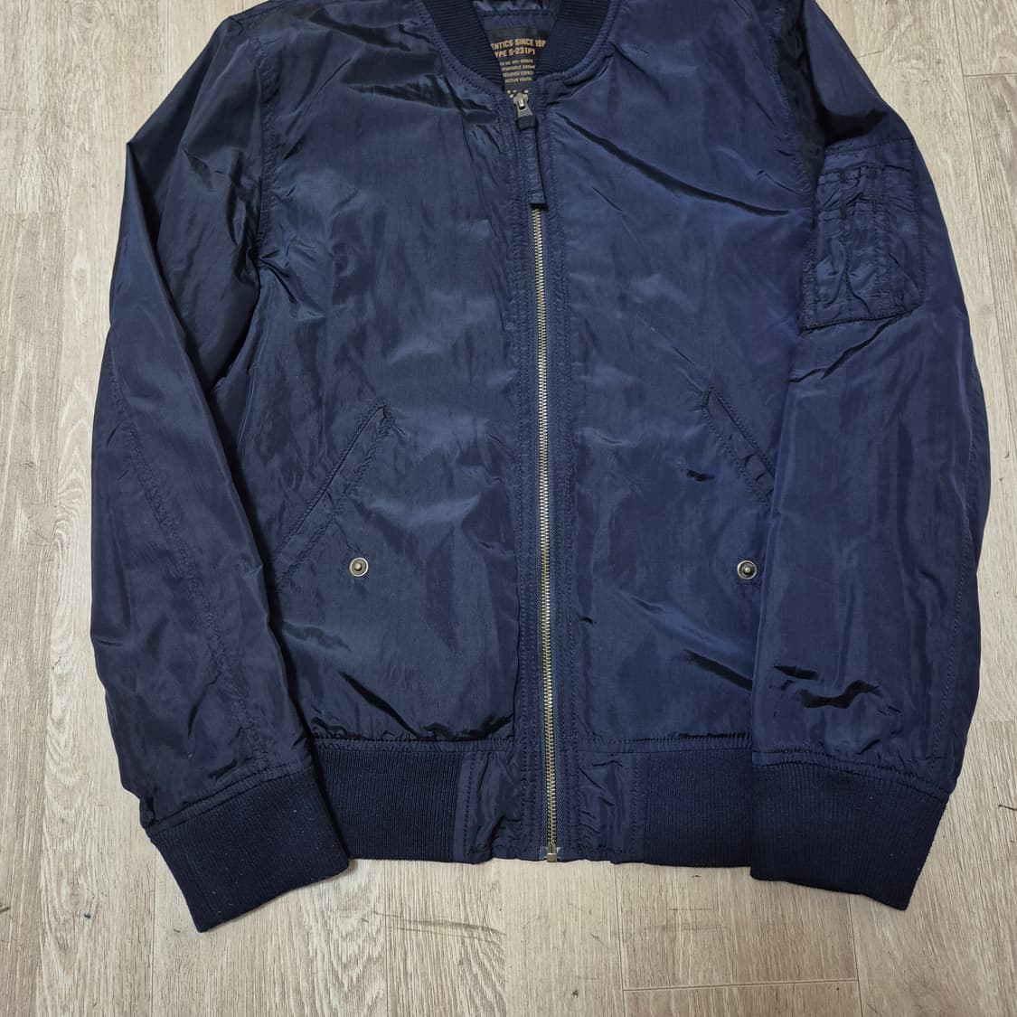 스파오 레지먼트 사이드포켓 MA-1 항공점퍼 블루종 자켓 L(100) 상품이미지3