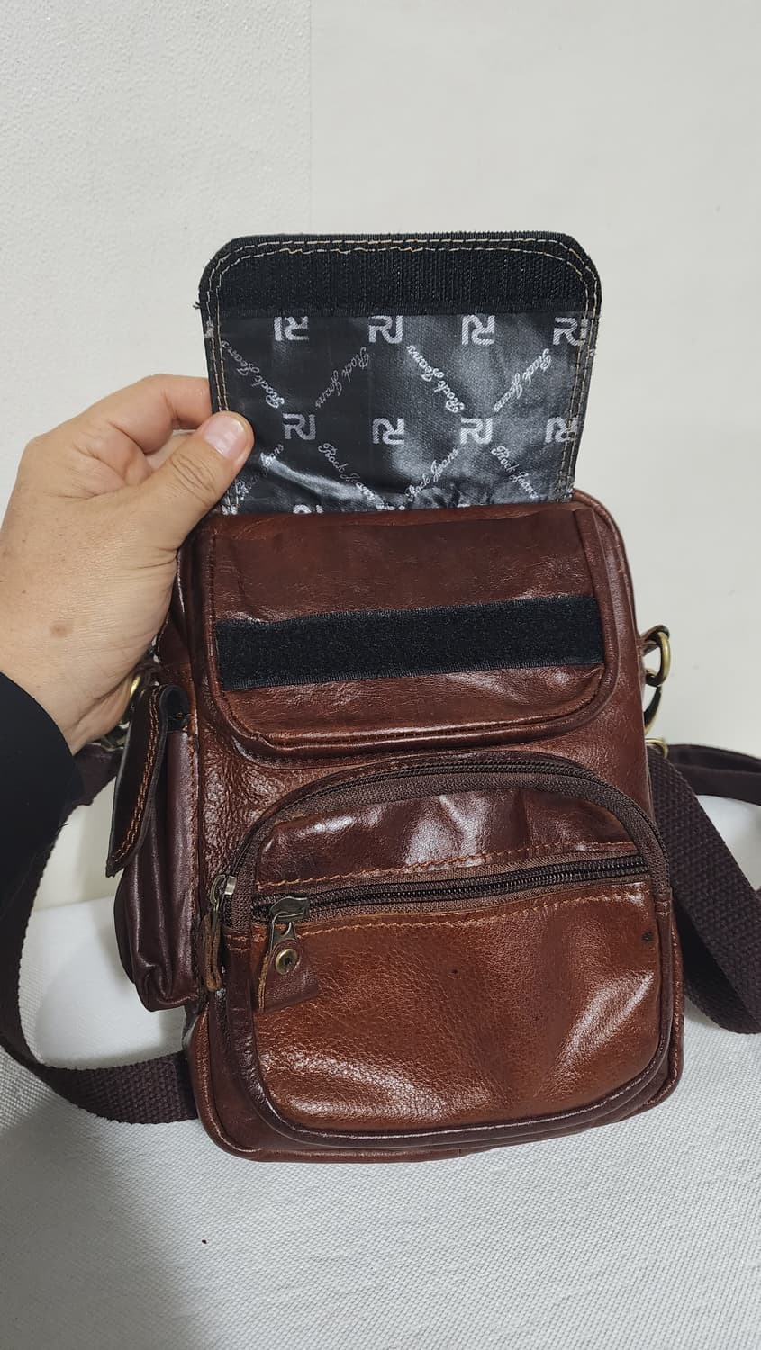 ROCK JEANS 가죽 크로스백 브라운 상품이미지6