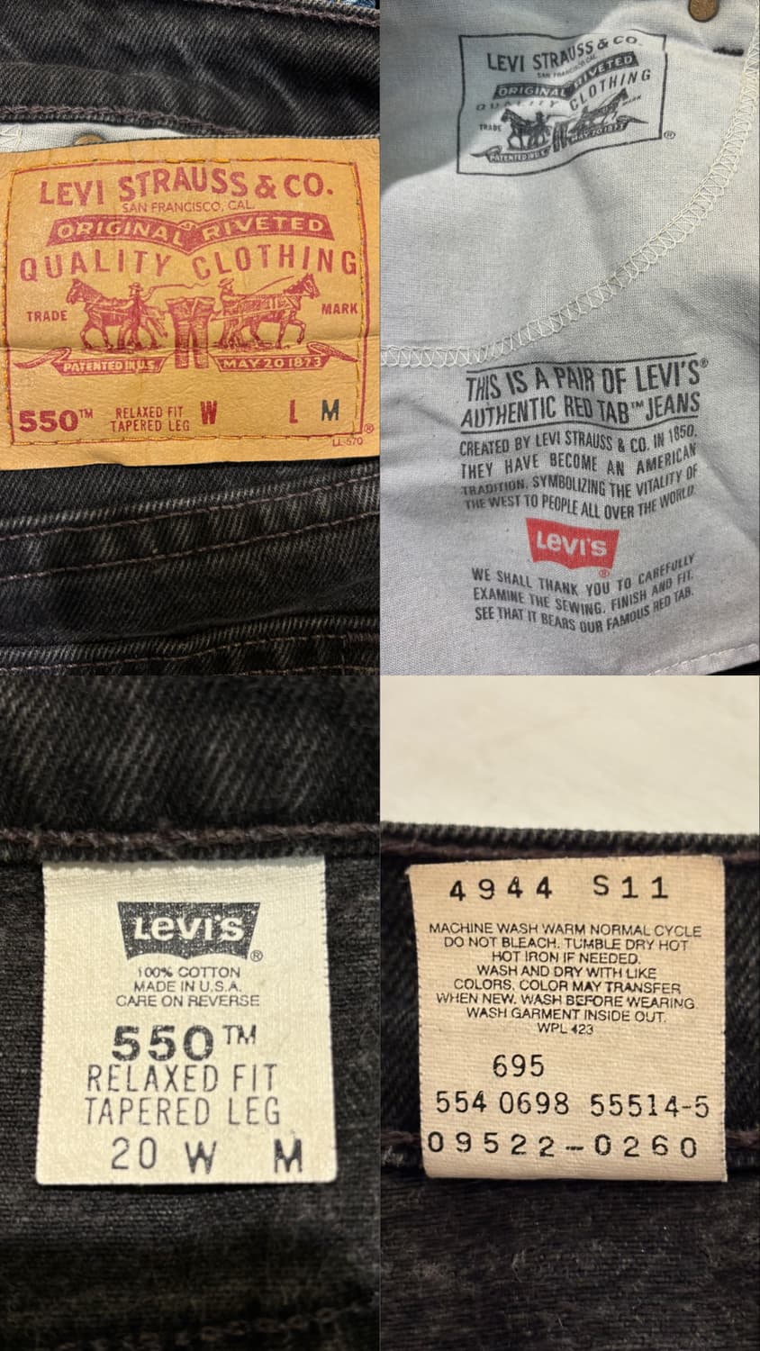 USA 리바이스 550 흑청 팬츠 상품이미지10