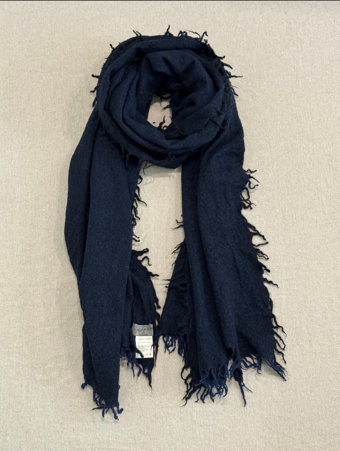 요지야마모토 뿌르옴므 프린지 울 머플러 상품이미지1