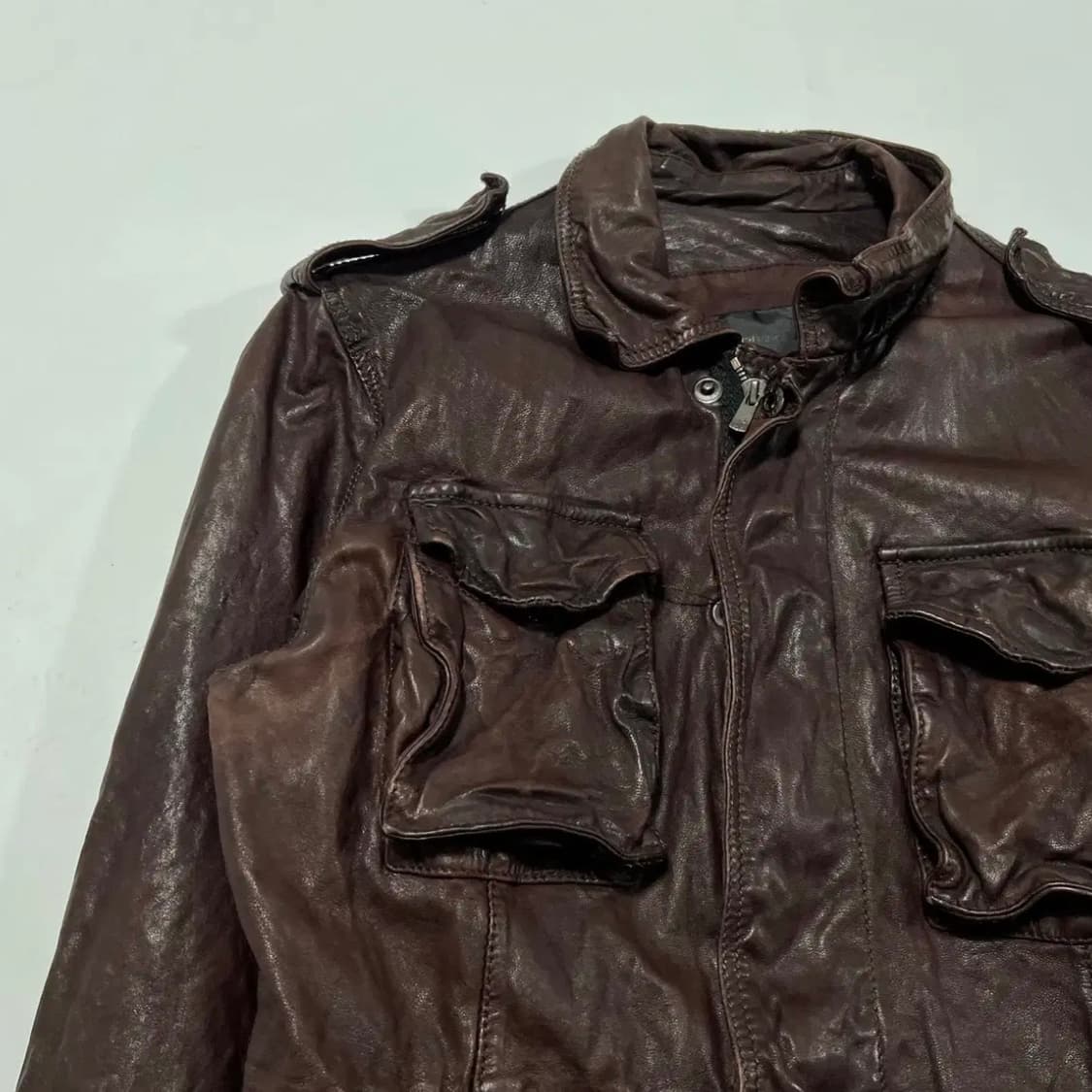 빈티지 디스트레스드 레더자켓 상품이미지2