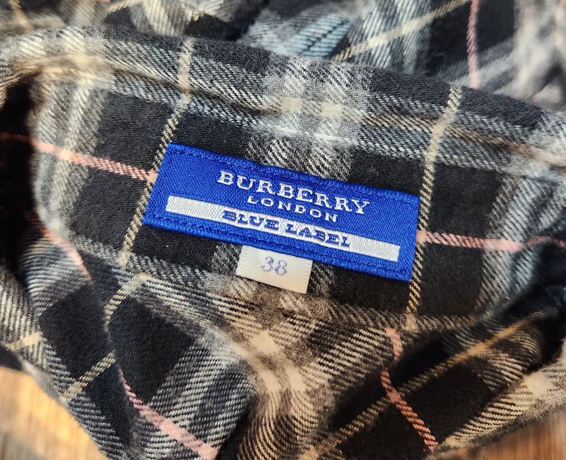 BURBERRY 버버리 블루라벨 플라넬 체크카라 반팔 원피스 상품이미지9