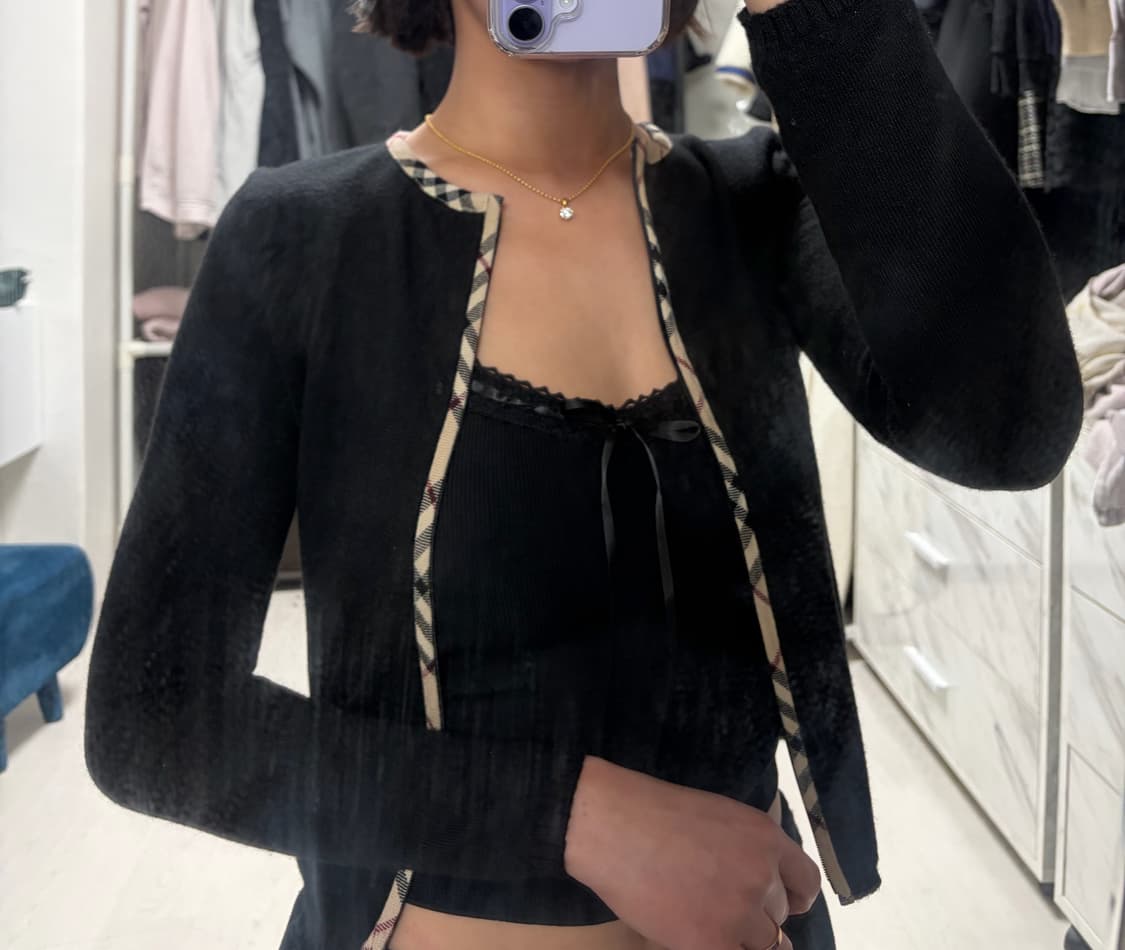 버버리 노바블랙 집업가디건 상품이미지1