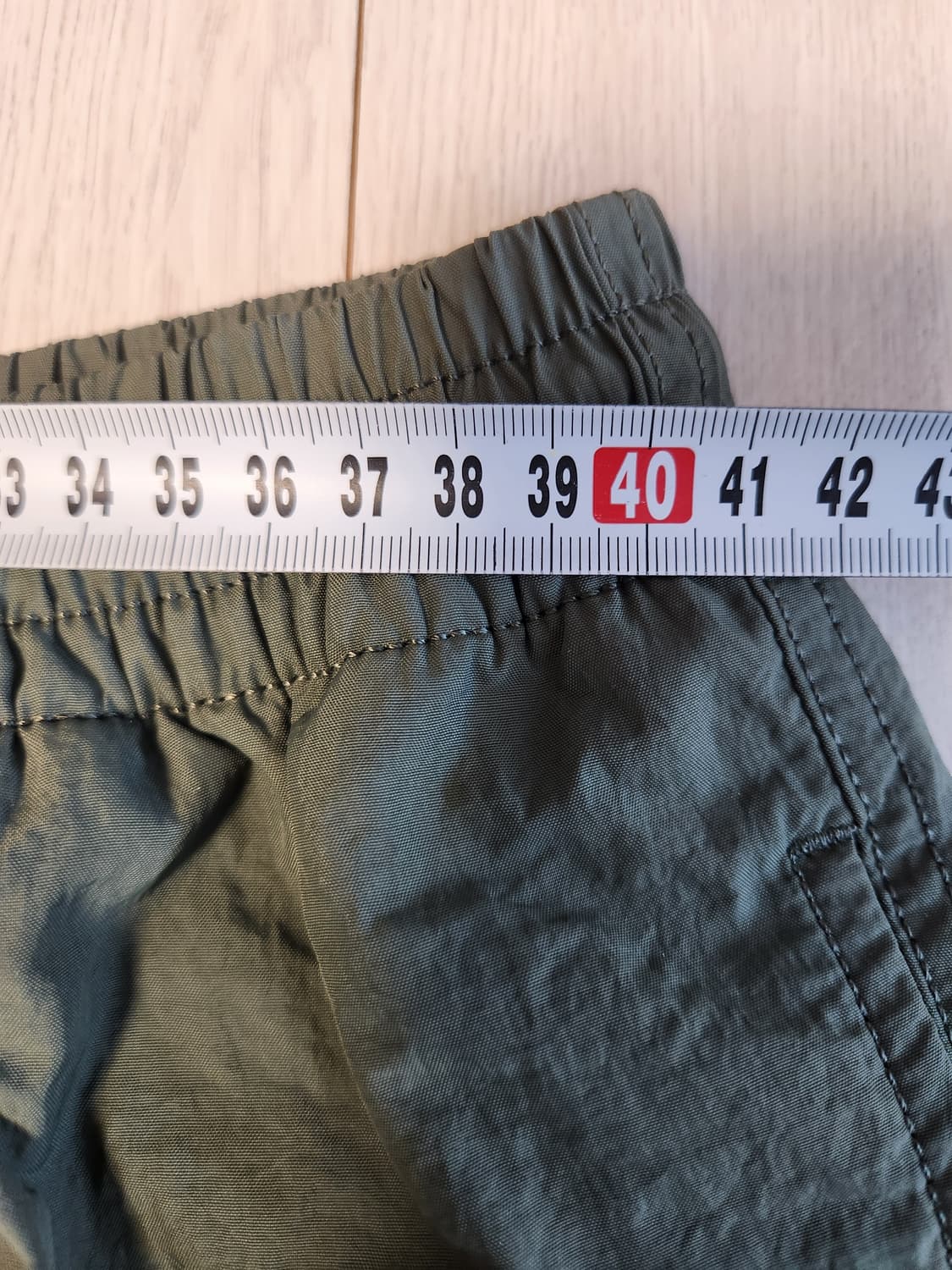 새상품급)무신사 스탠다드 나이론 와이드 스트링 팬츠 라이트카키 사이즈34 상품이미지7