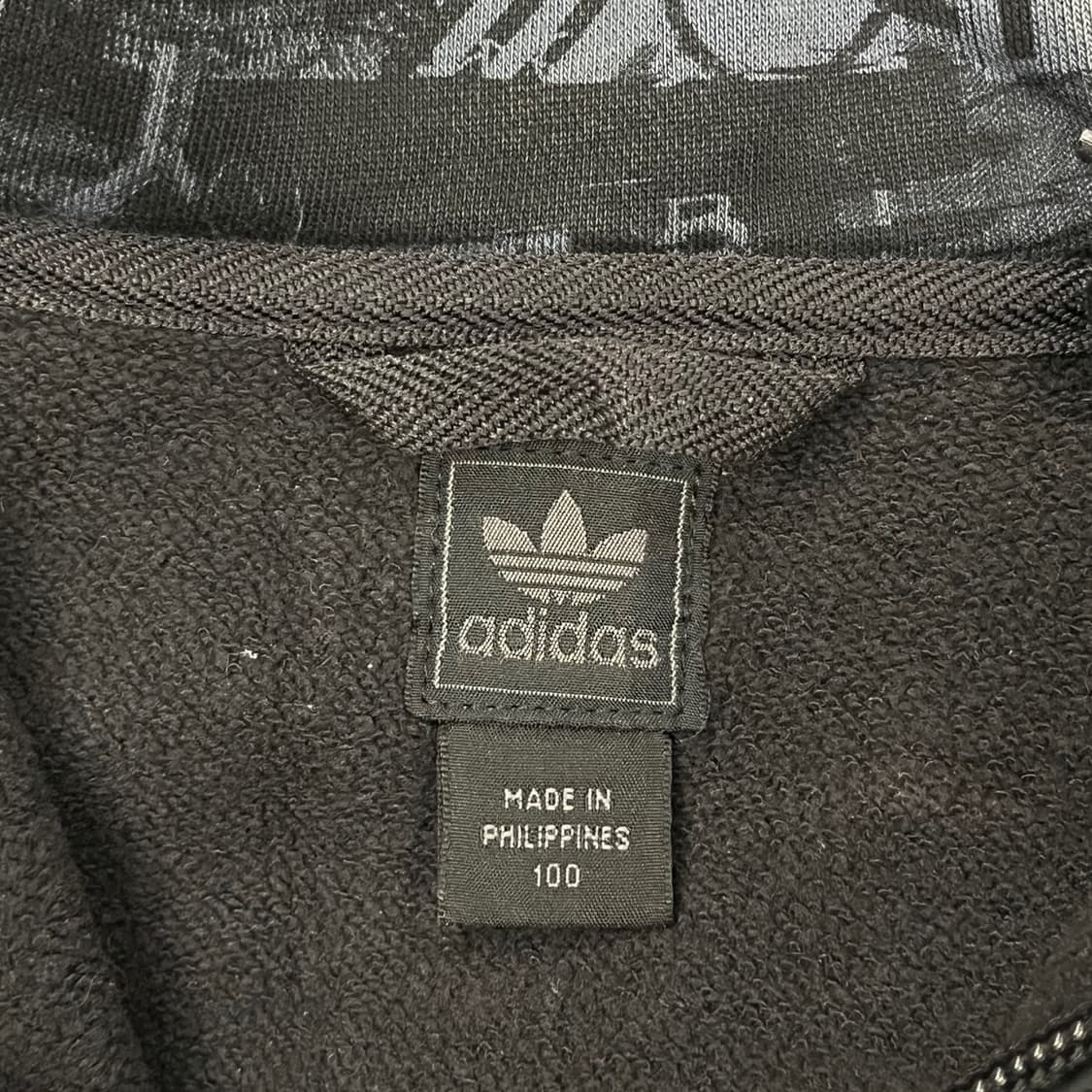 [정품/100] 아디다스 블랙 패턴 후드 집업 자켓 b19 상품이미지5