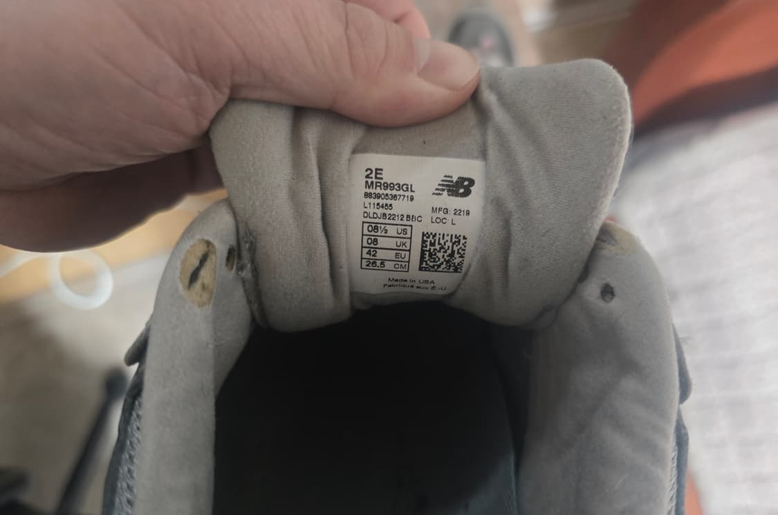 뉴발란스 993  265  MR993GL  발볼2E 세탁완료 상품이미지5