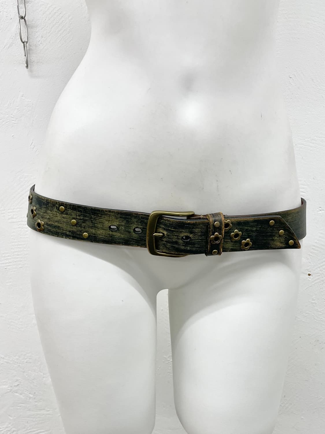 리얼레더 오리엔탈 워싱 스터드 버클 벨트 상품이미지2