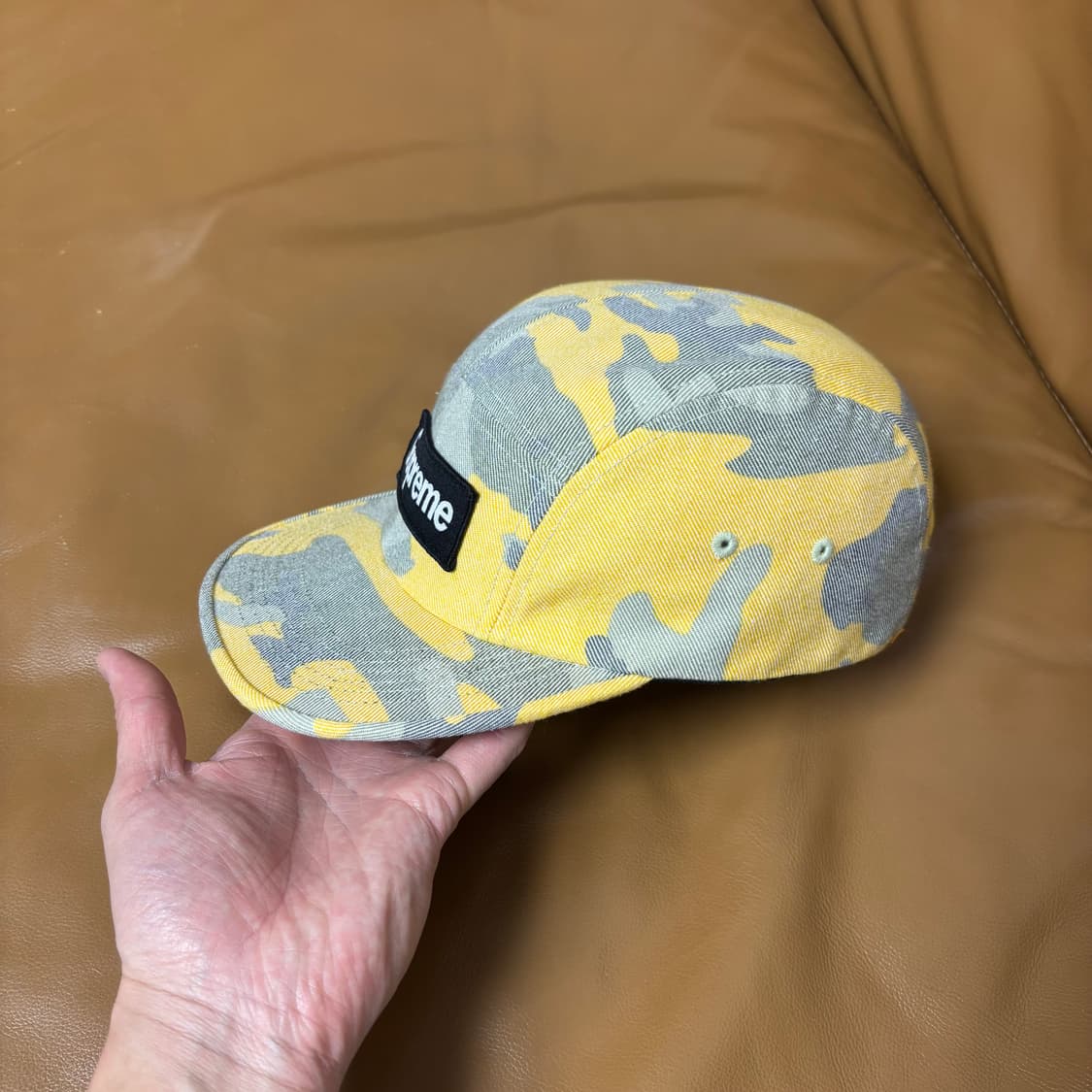 슈프림 캠프캡 모자 박스로고 워시드 카모 상품이미지4