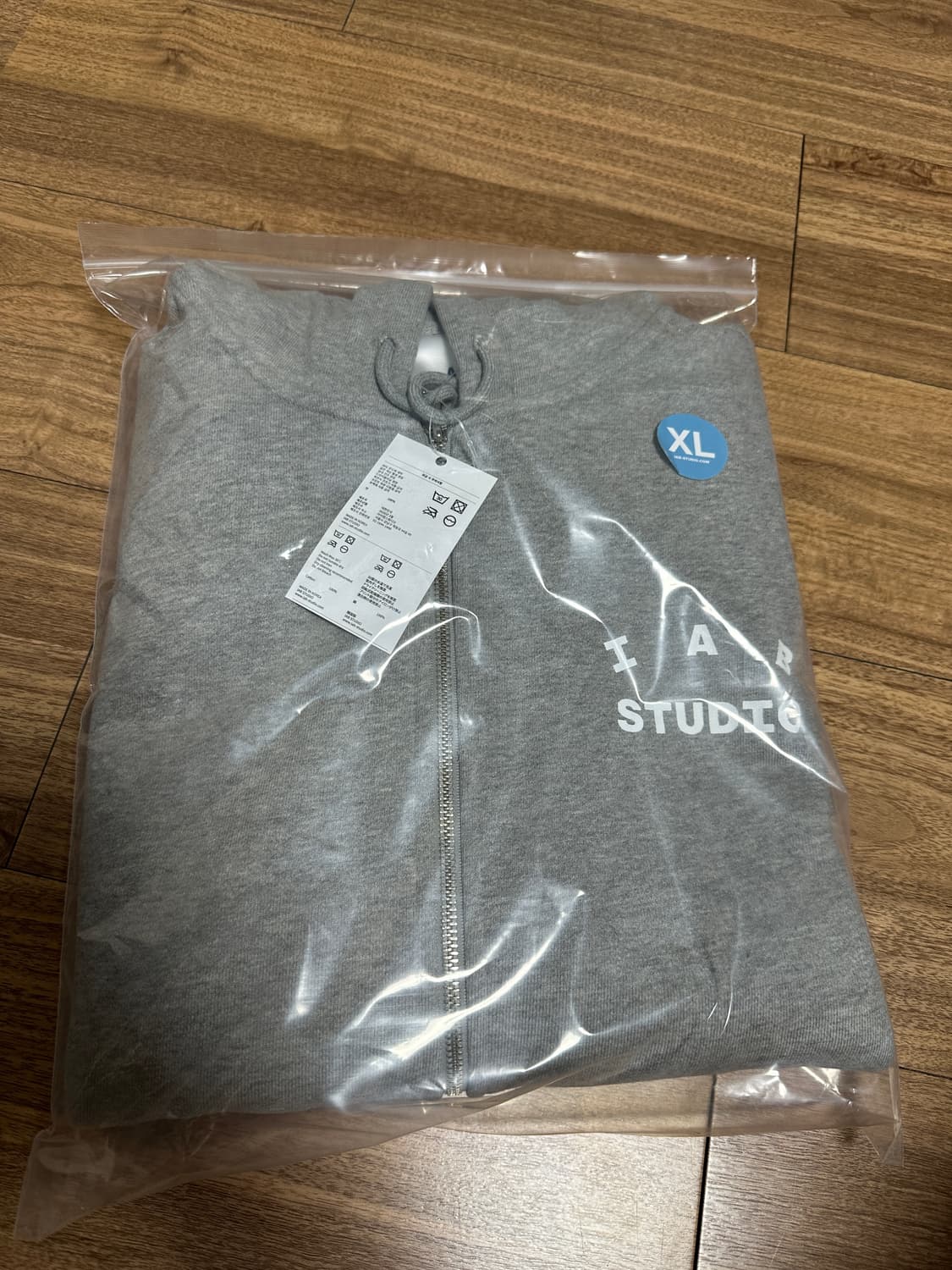 [XL] 아이앱스튜디오 후드 집업 멜란지 그레이 상품이미지2