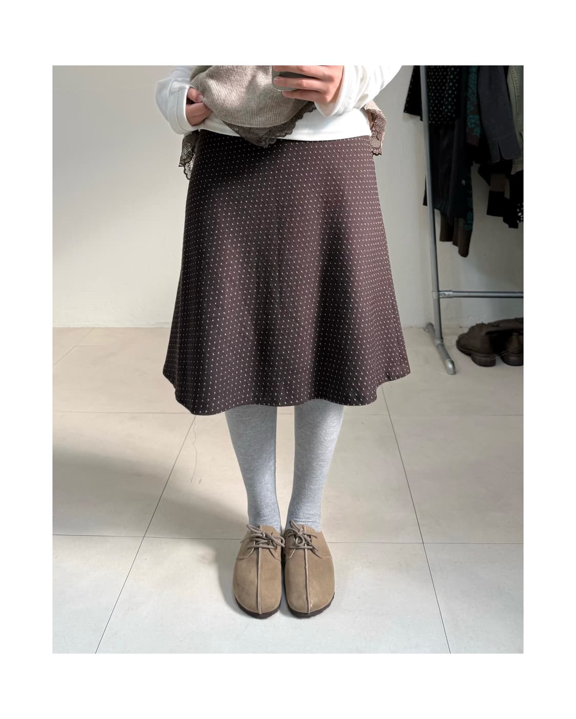 빈티지 도트 스커트 상품이미지1
