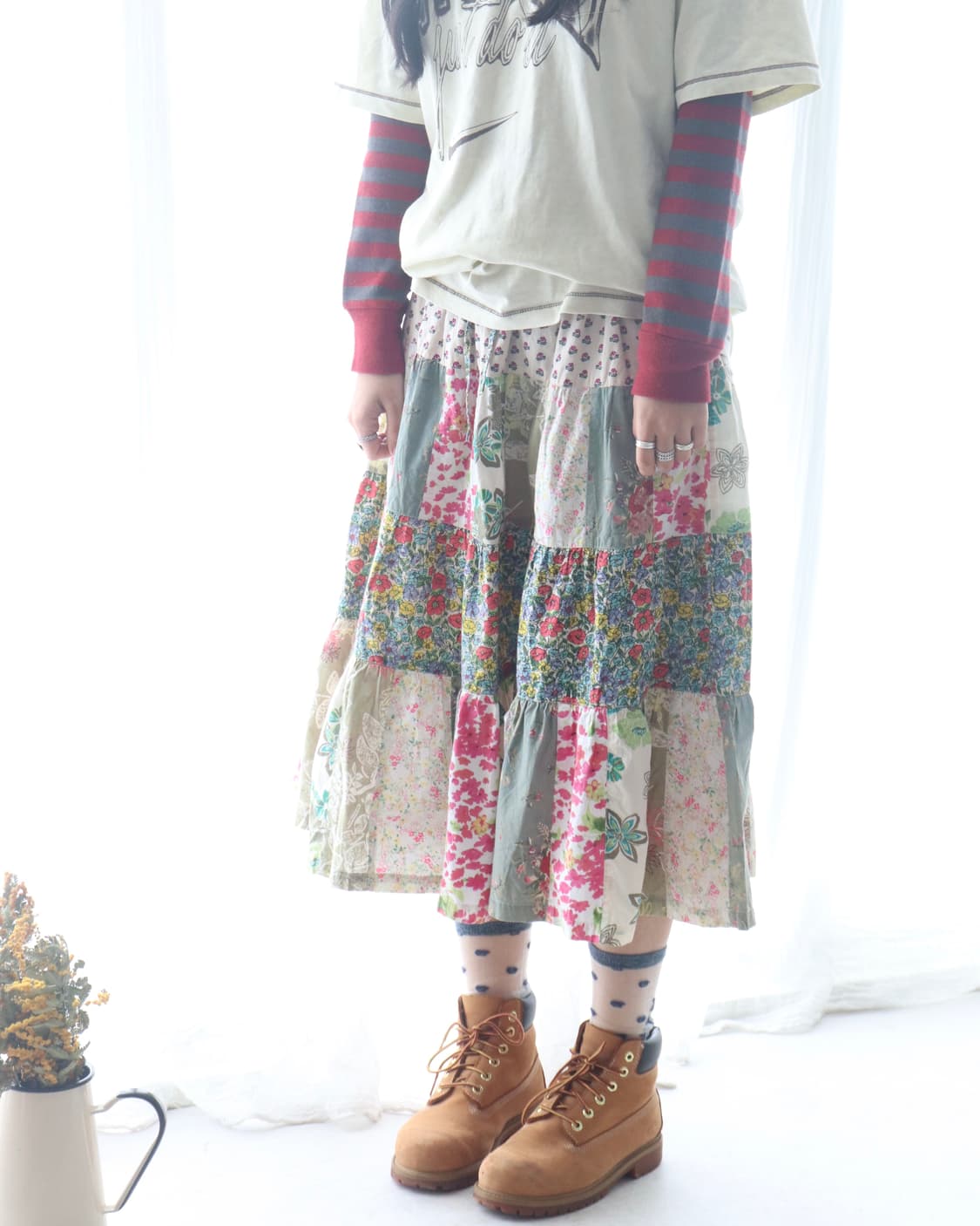 [Beams Boy] Patchwork Floral Skirt 상품이미지6