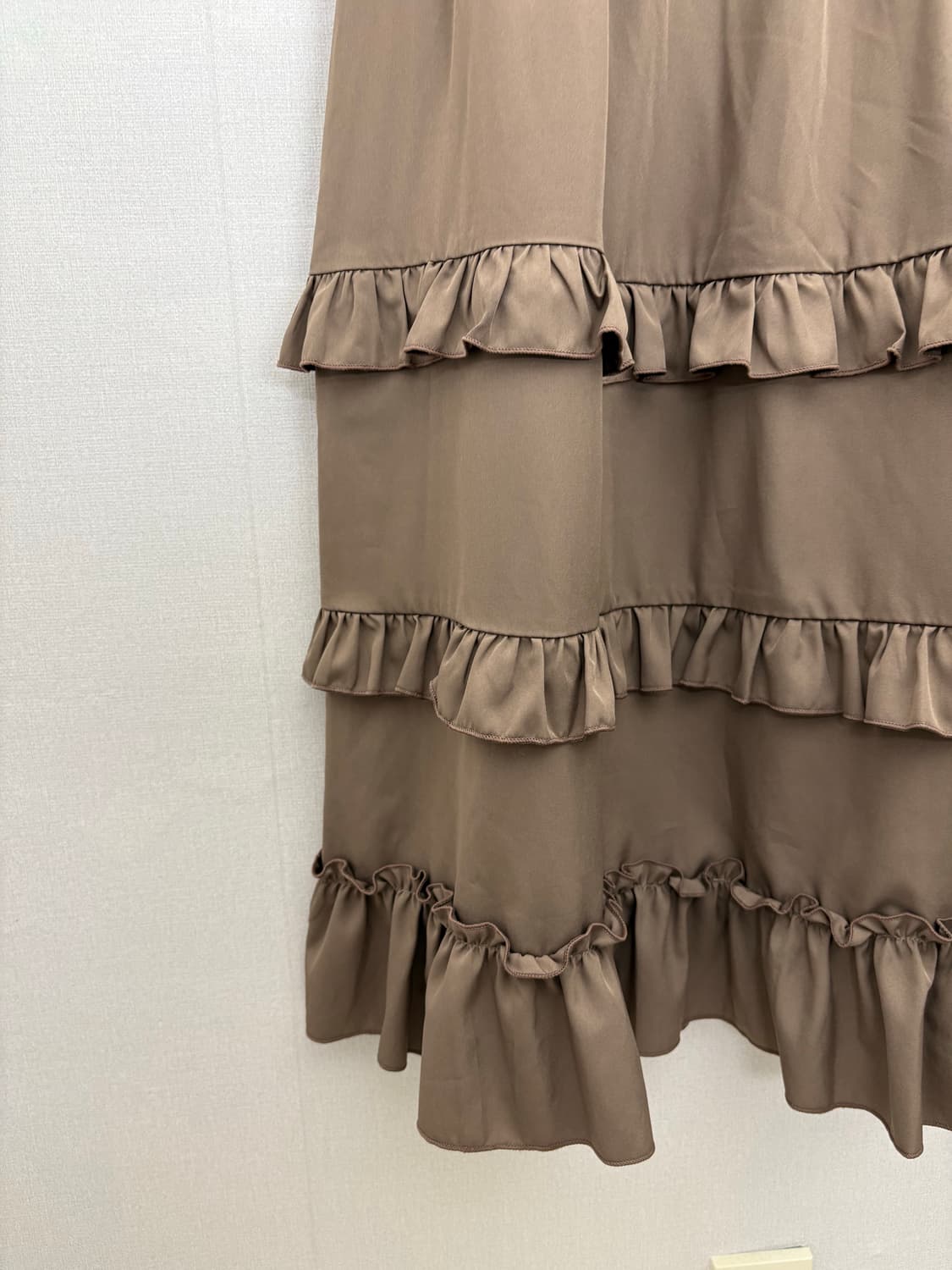 브라운 프릴 캉캉 롱 스커트 상품이미지2
