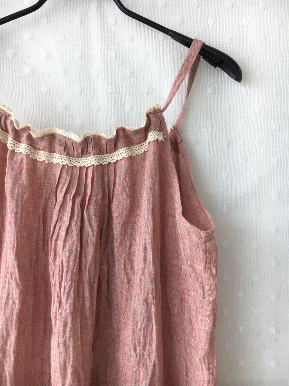 [Hand Made] 핸드메이드 핑크 체크 바선생 원피스 모리걸 상품이미지6