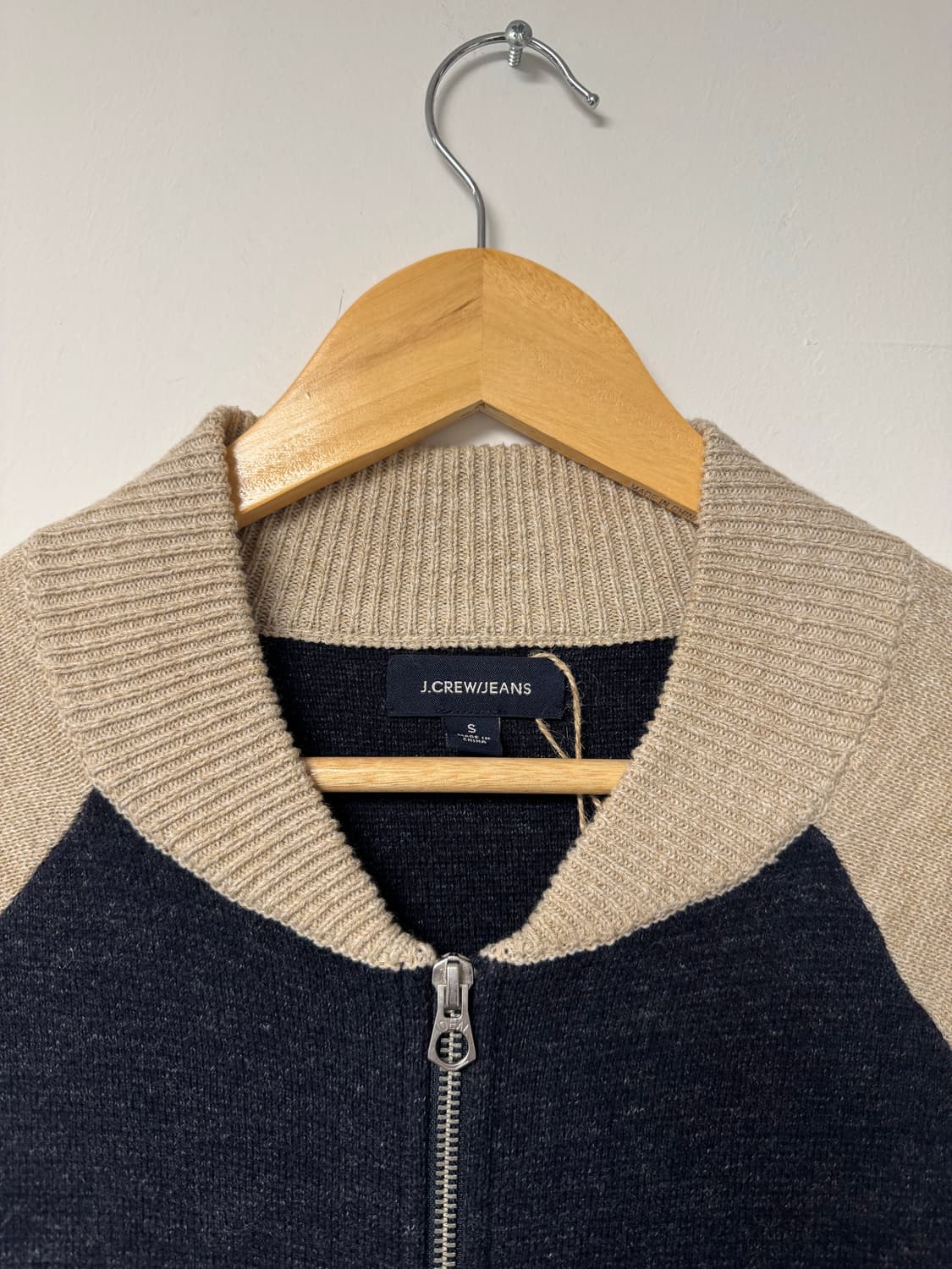 J. CREW 제이크루 배색 울 집업 빈티지 니트 상품이미지2