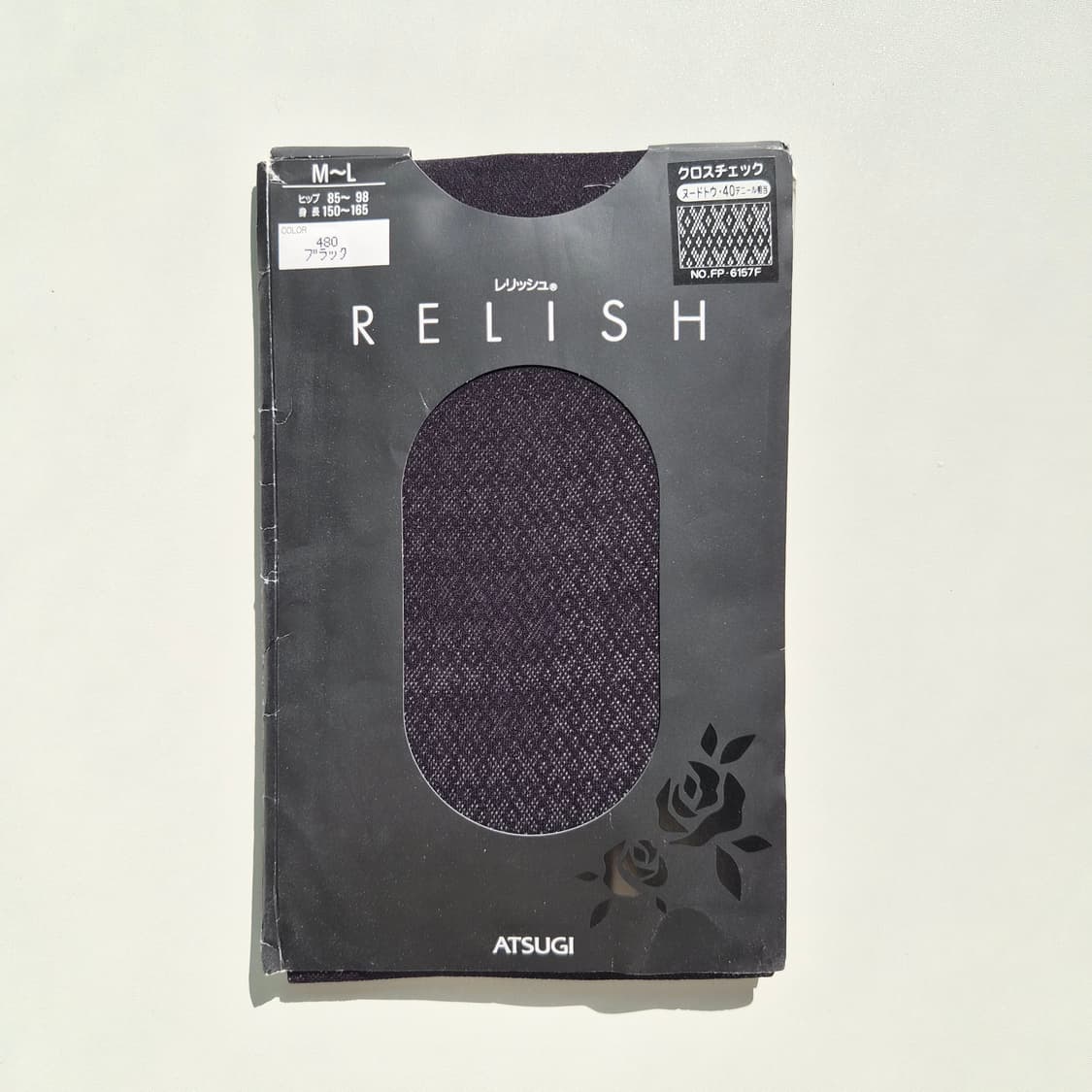 ATSUGI RELISH 블랙 크로스 체크 패턴 팬티스타킹  상품이미지1