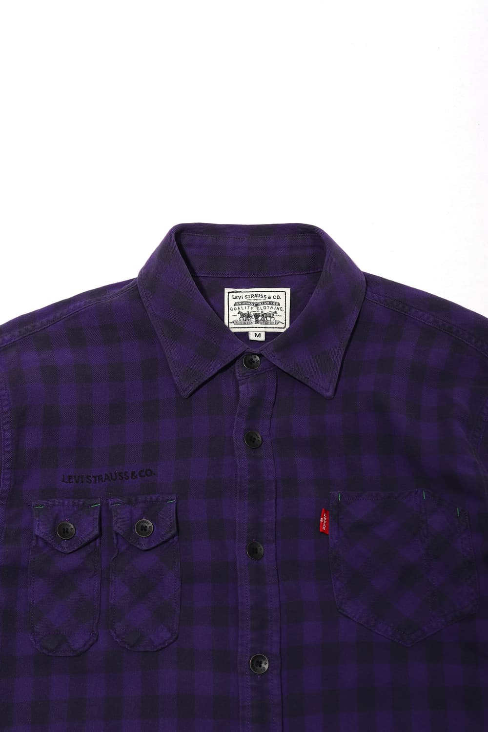 LEVIS 체크 코튼 셔츠 women M 상품이미지3