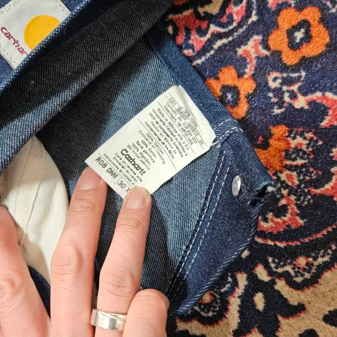 칼하트 데님 카펜더 루즈핏 멜빵 셋업 30 x 30 size 상품이미지7