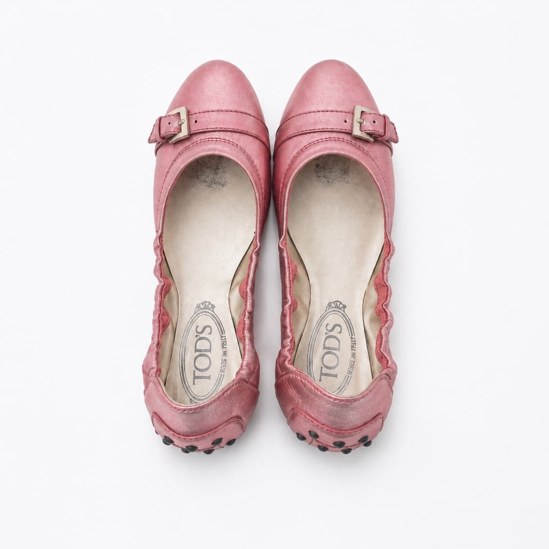 tods 메탈릭 핑크 스포티 아웃솔 플랫슈즈 230 상품이미지1