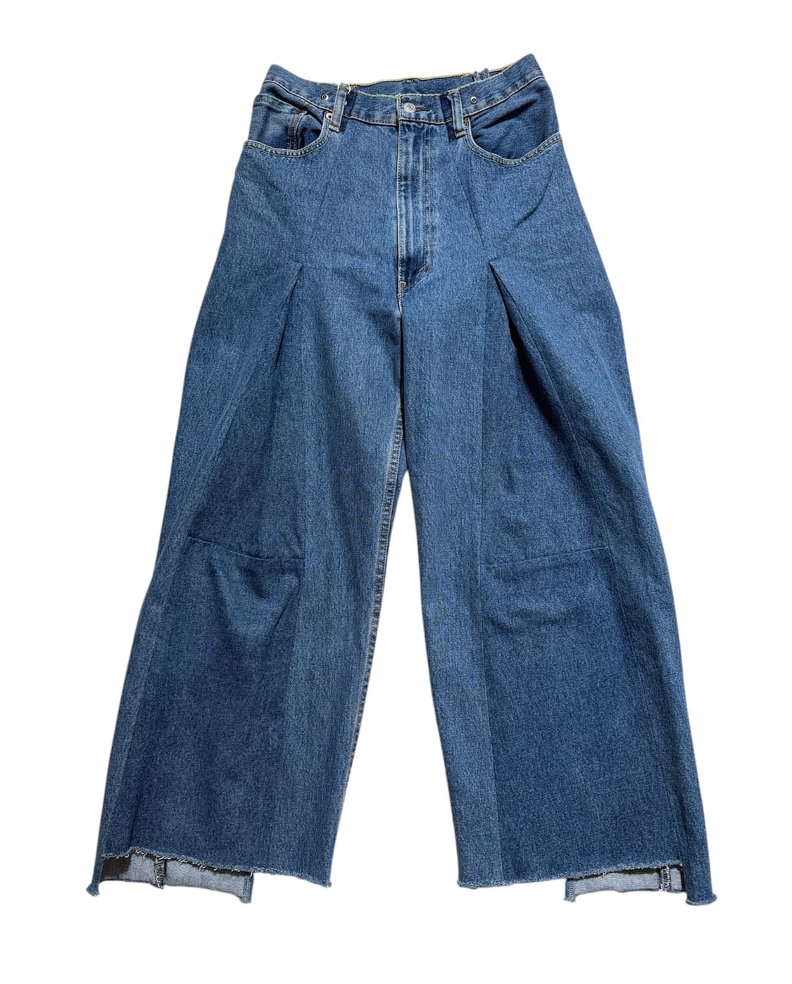 나나서카 플리츠 와이드 레그 데님 팬츠 상품이미지3